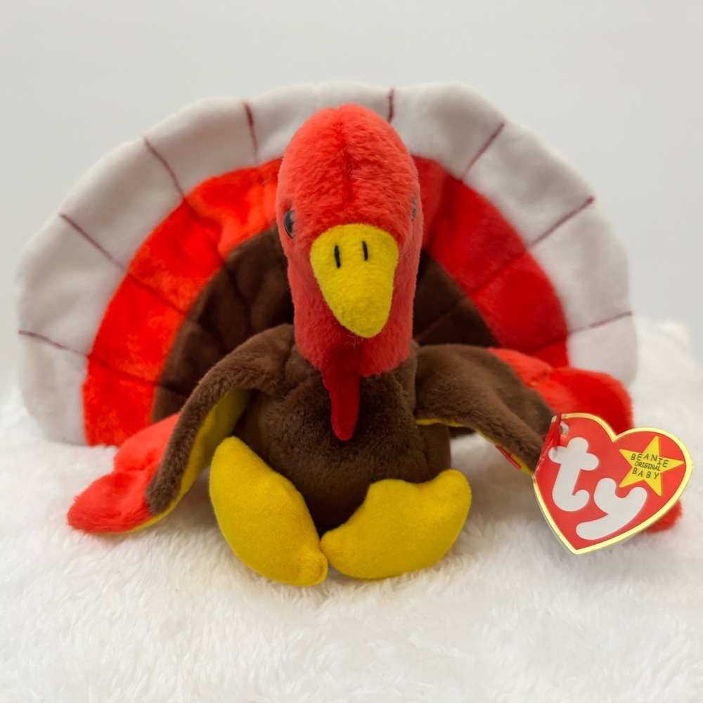 Ty Beanie Baby “ Gobbles” Red and Brown/NWT